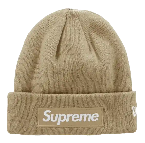 Supreme New Era Box Logo Beanie (FW23) - Dark Sand