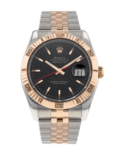 Rolex Turn-O-Graph Black Dial - 36mm, Steel and Rose Gold (2009)