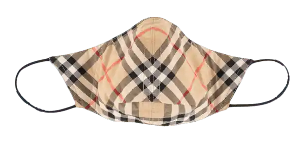 Burberry Vintage Check Cotton Face Mask - Antique Yellow