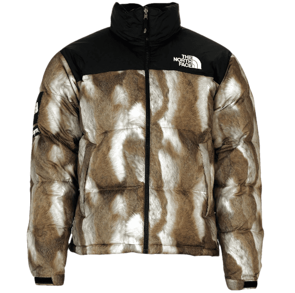 Supreme The North Face Fur Print Nuptse - Brown