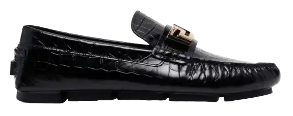 Versace Greca Loafer - Croc Black