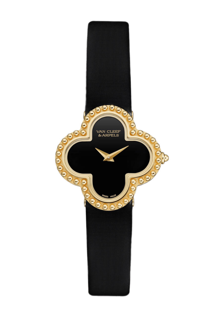 Van Cleef Alhambra Watch Black Dial - 26mm, Yellow Gold