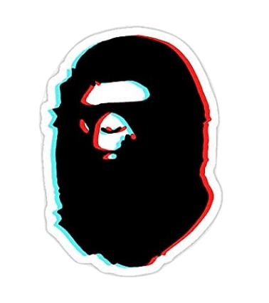 Bape Sticker - Glitch Graphic