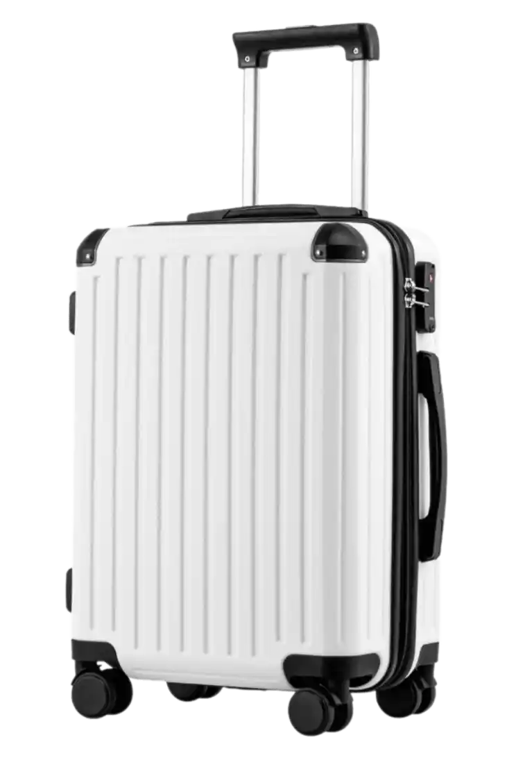 COOLIFE Suitcase Trolley Carry On - White