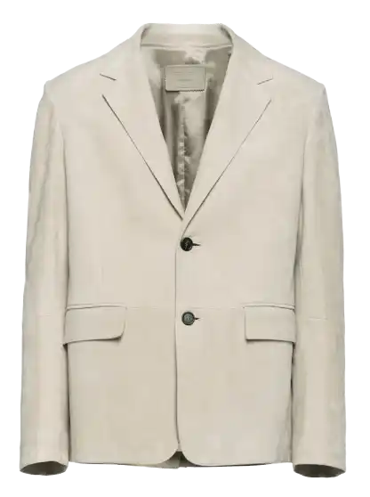 Prada Suede Leather Jacket - Ice
