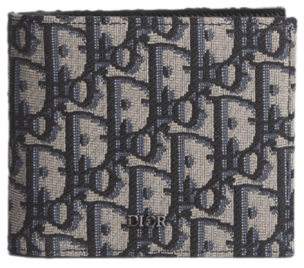 Dior Bifold Wallet - Beige and Black Dior Oblique Jacquard