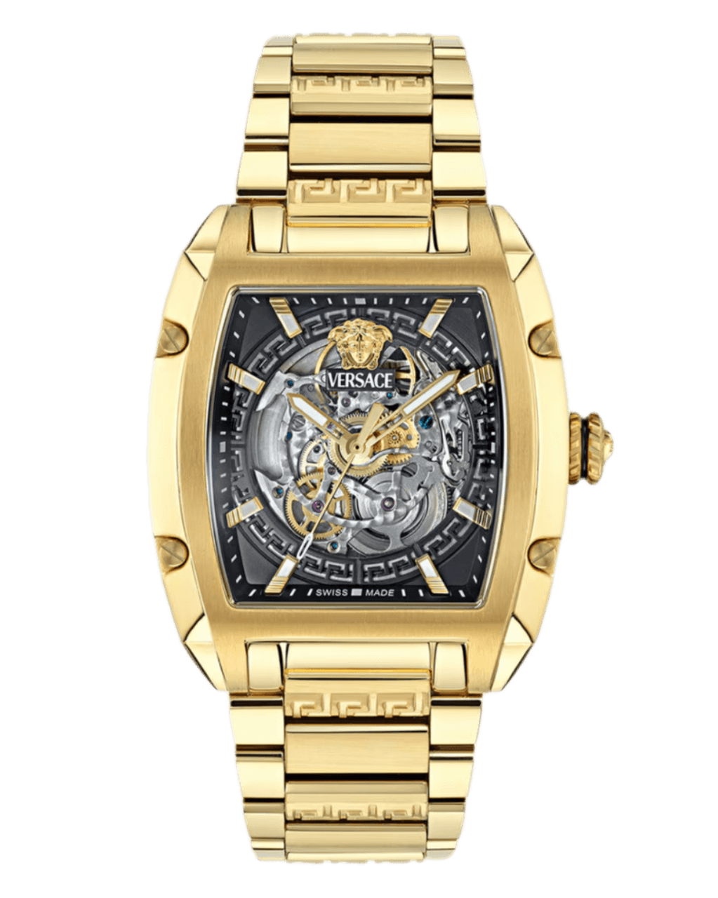 Versace Dominus Skeleton Dial Watch - 49mm, Steel
