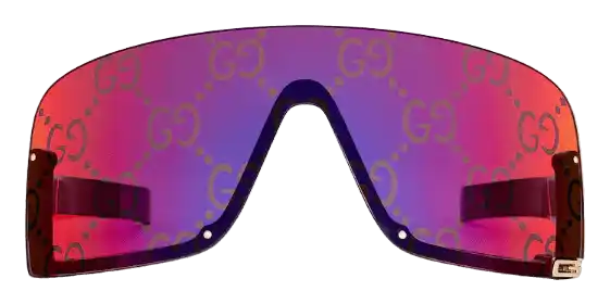 Gucci Mask-Shaped Frame Sunglasses - Shiny Black