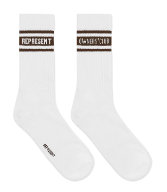 Represent Owners Club Socks - Flat White/Brown