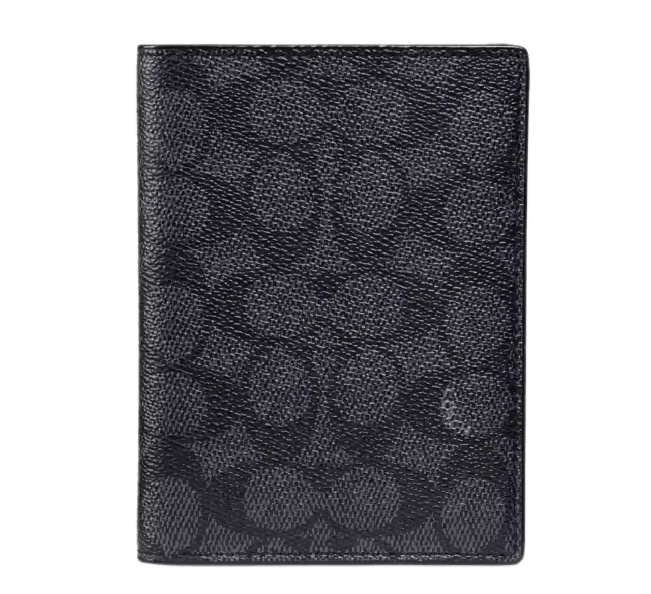 Coach Passport Case In Signature Canvas - Charcoal