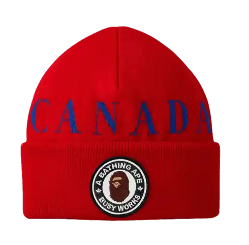 BAPE x Canada Goose x Concepts Toque Beanie - Red
