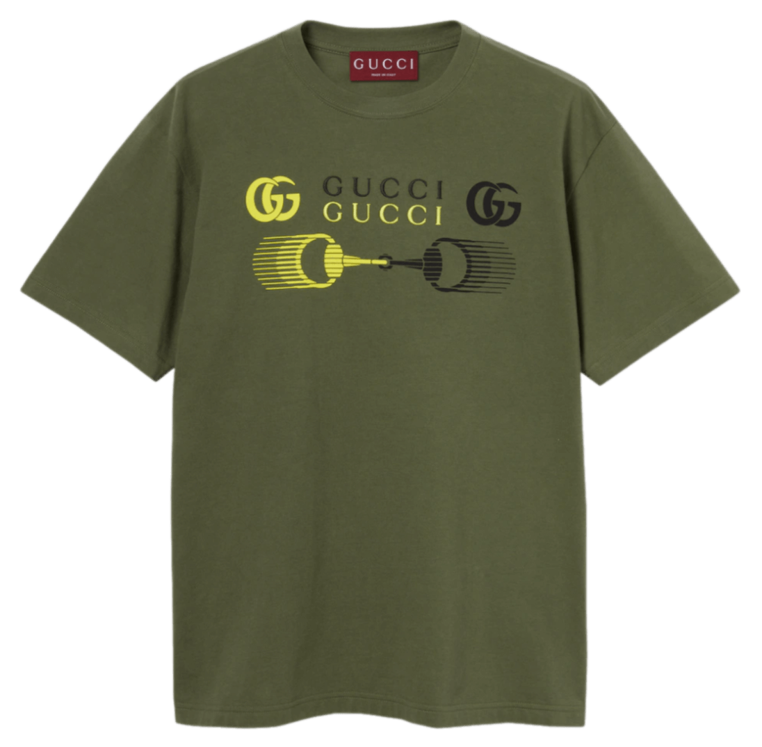Gucci Printed Cotton Jersey T-shirt - Forest Green
