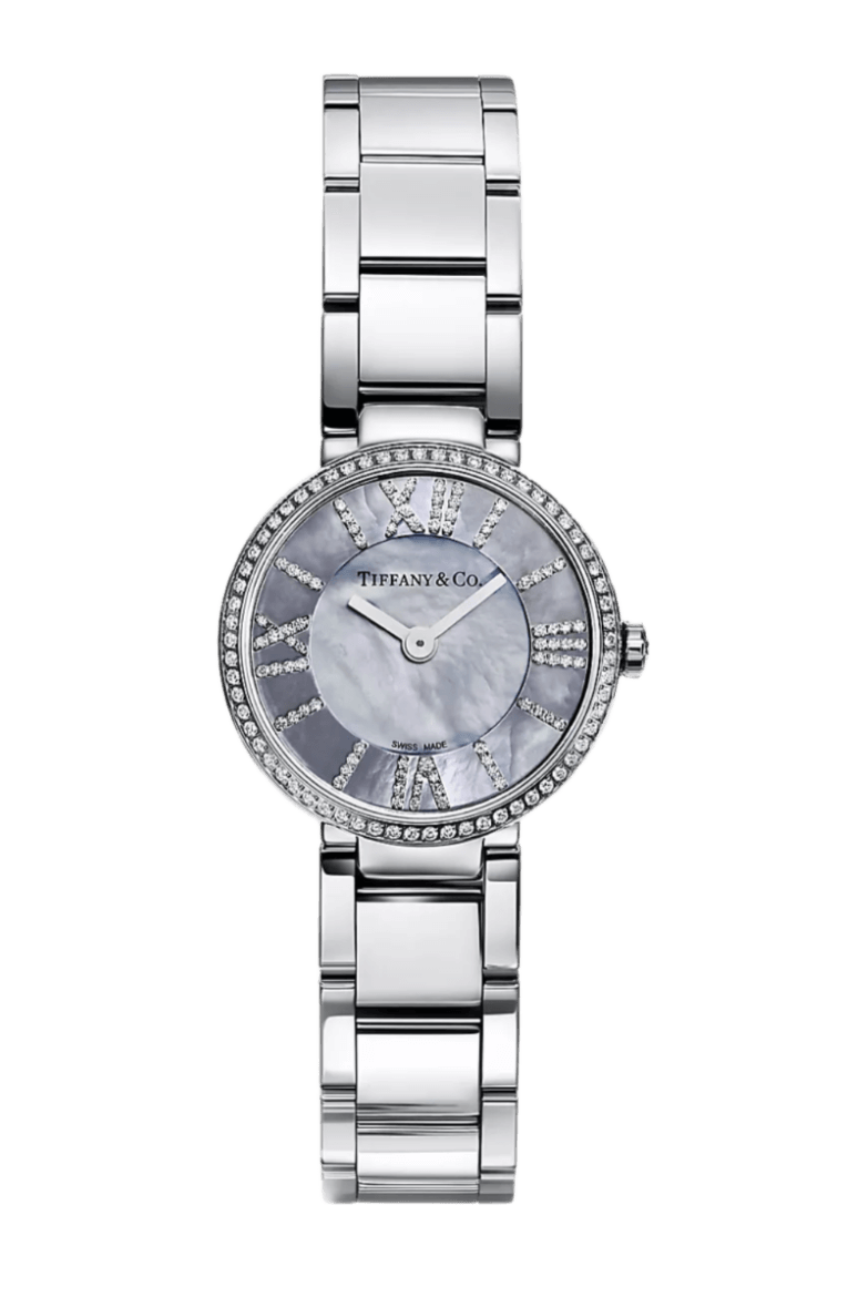 Tiffany and Co Atlas Gray Mother-of-Pearl Dial - 24mm, Steel, Diamond Dial