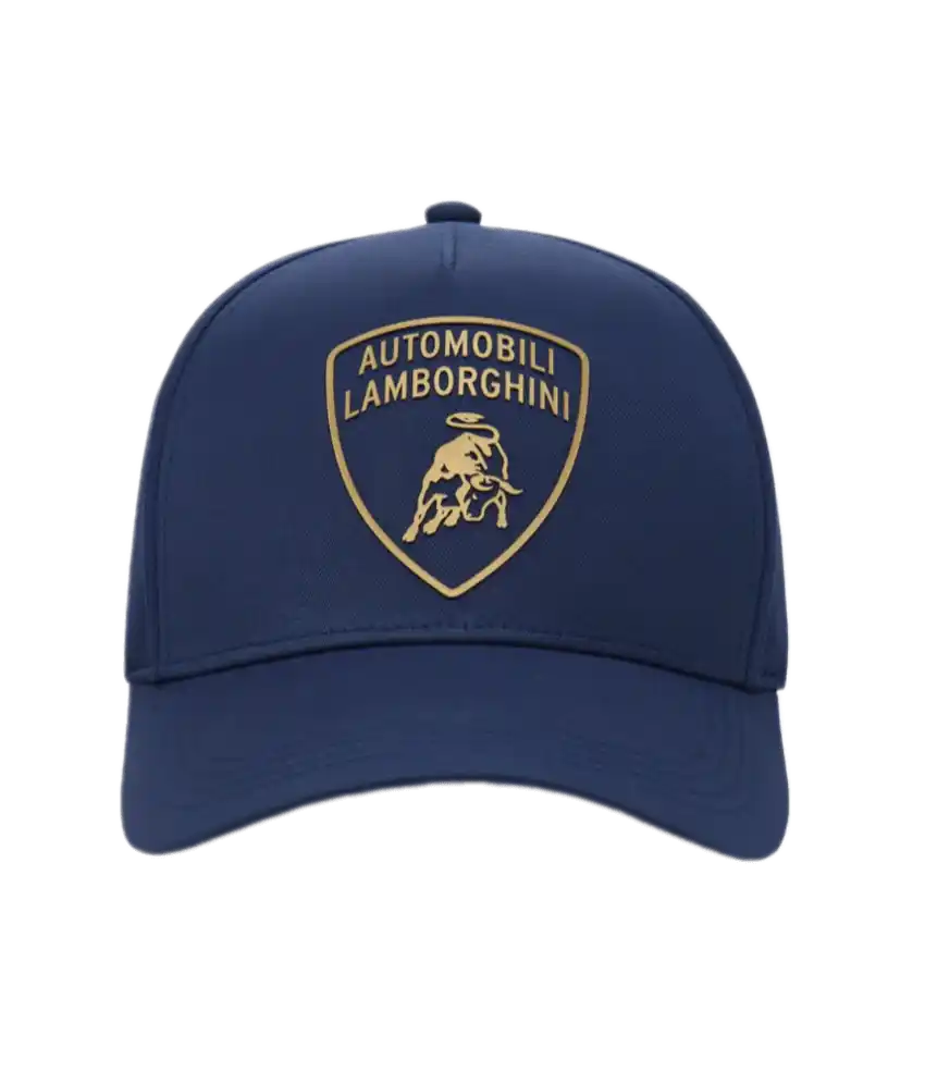 Lamborghini Unisex Gold Shield Logo Cap - Blue