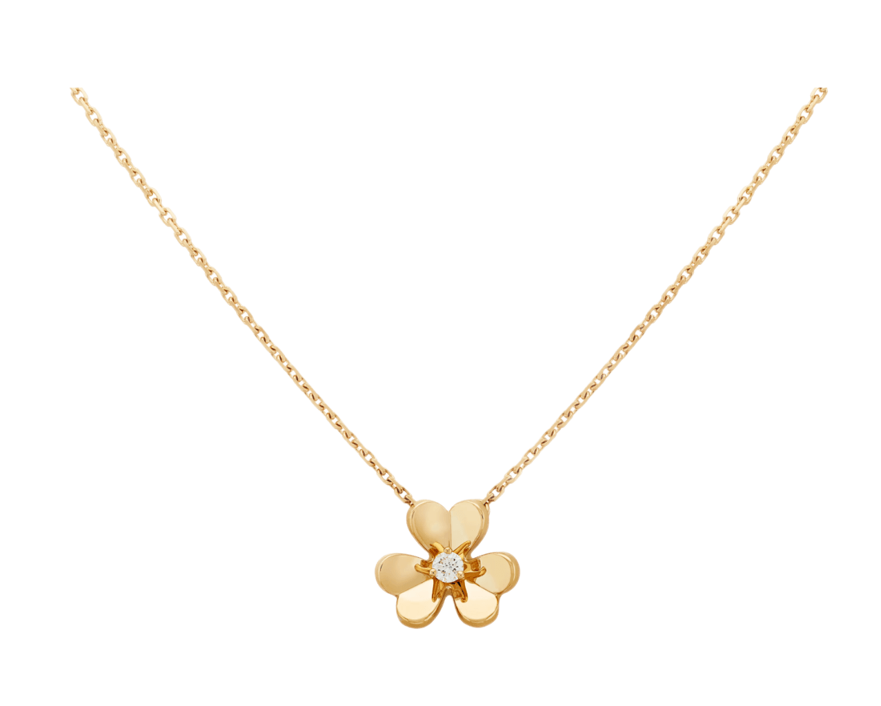 Van Cleef Frivole Pendant - Mini Model, Yellow Gold, Diamond
