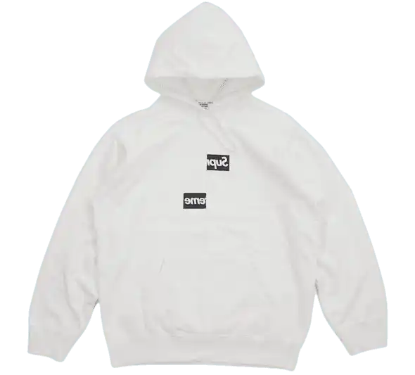 Supreme Comme des Garcons SHIRT Split Box Logo Hooded Sweatshirt - White