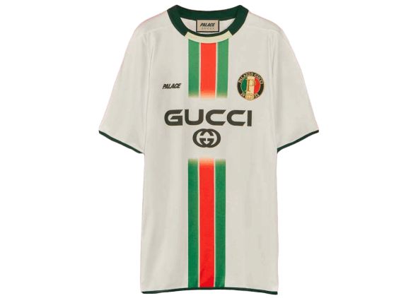 Palace x Gucci Printed Football Technical Jersey T-shirt - White
