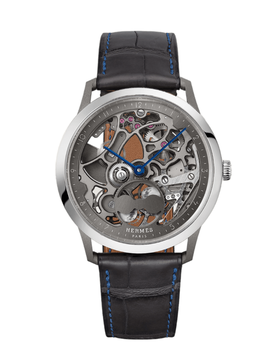 Hermès Slim d'Hermès Squelette Lune Watch Skeleton Dial - 39.5mm, Titanium-Platinum