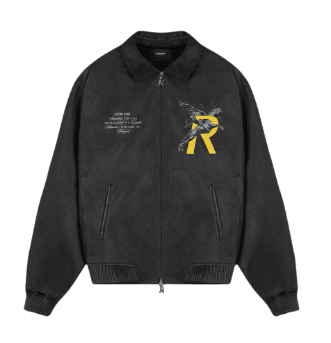 Represent Giants Leather Jacket - Black