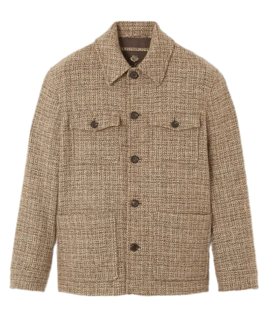 Loro Piana Devis Caban Coat - Brown Tweed