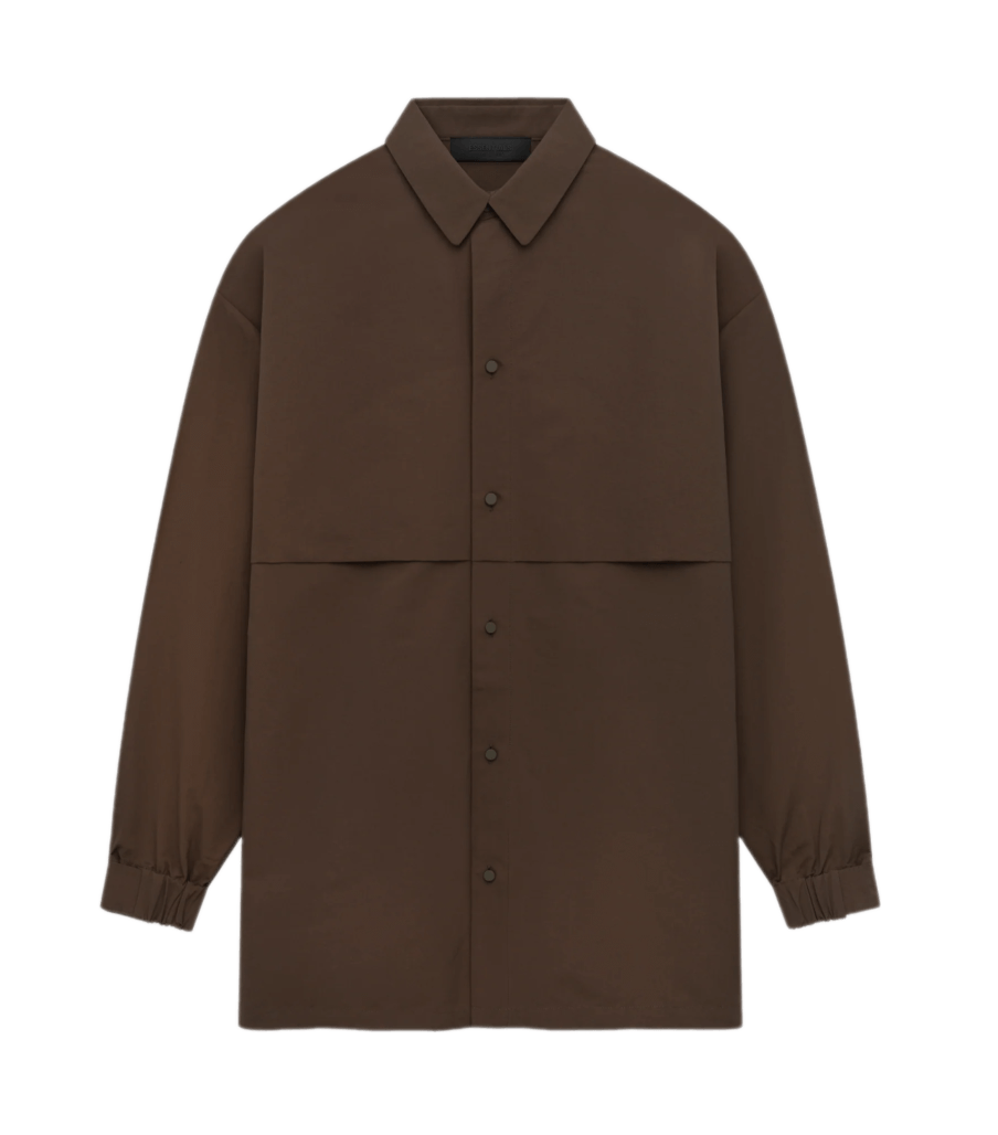 ESSENTIALS Military Nylon Overshirt - Brown