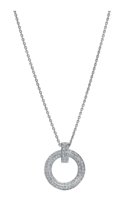 Tiffany T1 Circle Pendant - White Gold with Pavé Diamonds