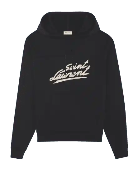 YSL Saint Laurent 50s Signature Hoodie - Black and Chalk