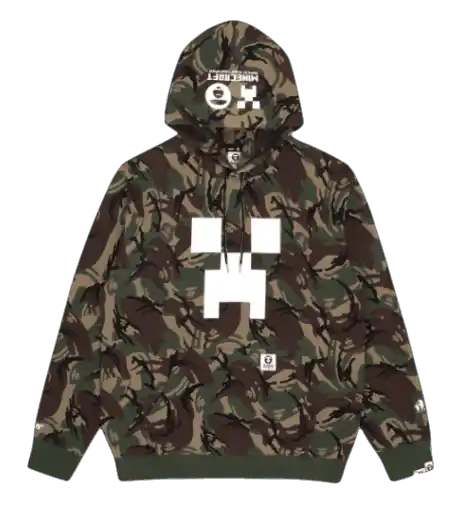 AAPE x Minecraft Camouflage Loose Fit Hoodie