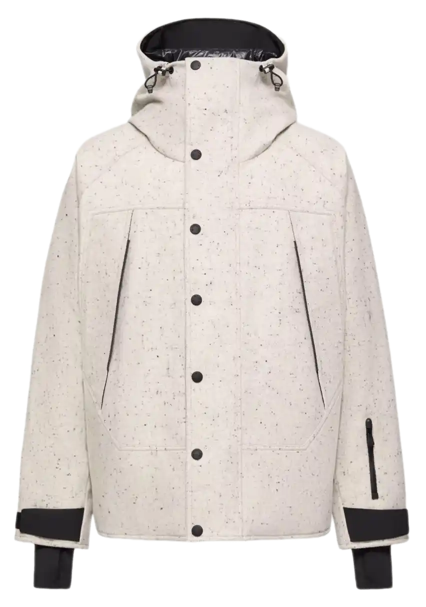 Moncler Marnaz Technical Wool Hooded Insulated Ski Jacket - White