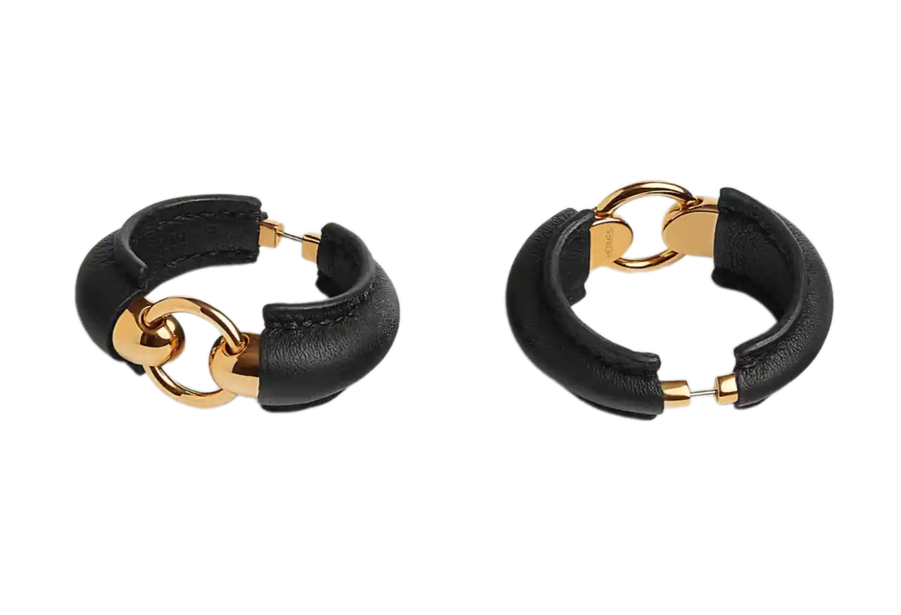 Hermès Epure Equestre Earrings, Large Model - Noir