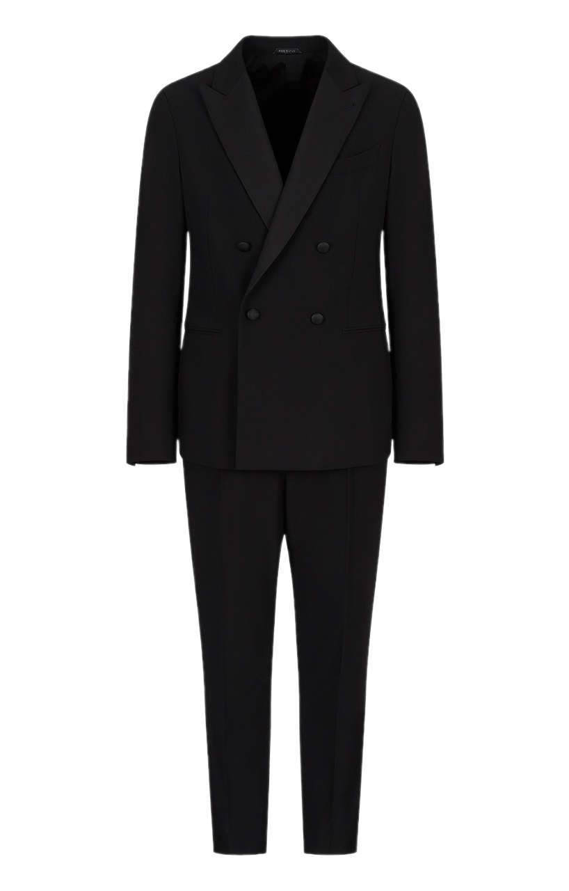 Giorgio Armani Upton Line Double-breasted, Wool-Crêpe Tuxedo - Black