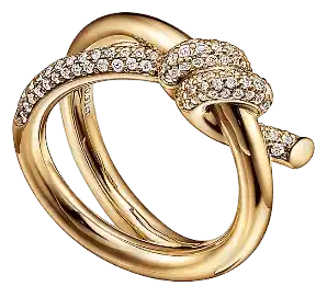 Tiffany Double Row Ring - 18K Gold With Diamonds