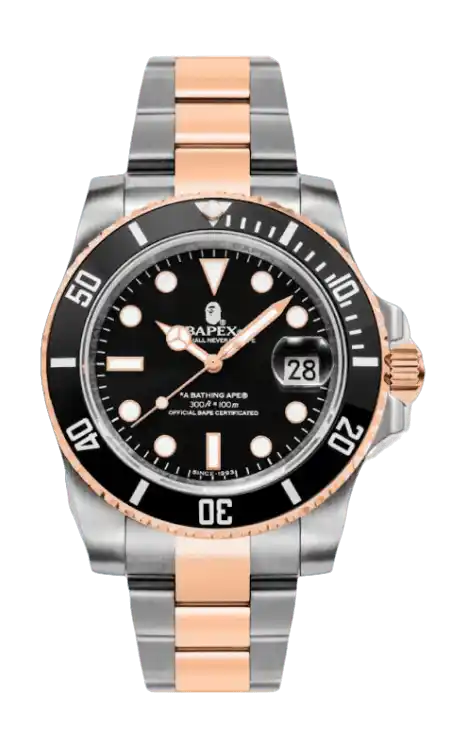 BAPE A Bathing Ape Type 1 Bapex Watch - Silver Rose/Black/Black