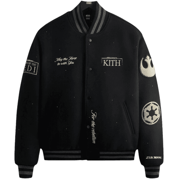Kith x STAR WARS Swarovski Crystals Anniversary Varsity Jacket - Black