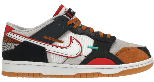 Nike Dunk Low Scrap - Black Grey University Red