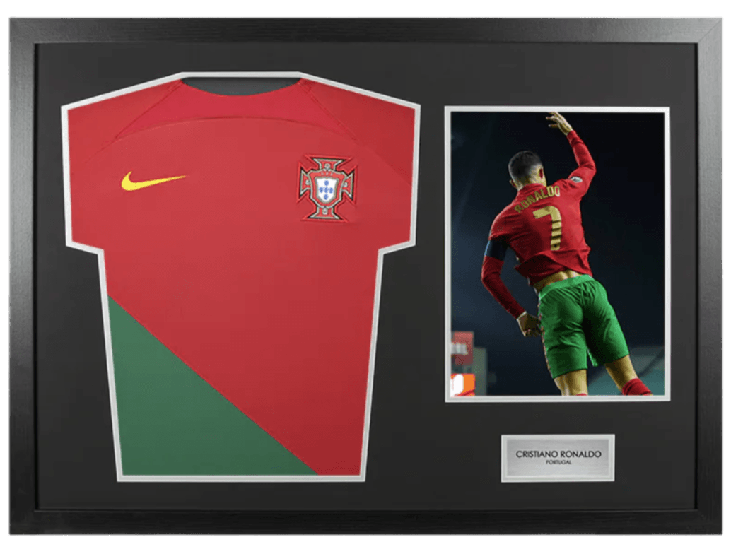 UNSIGNED Cristiano Ronaldo Portugal Shirt In Tribute Frame