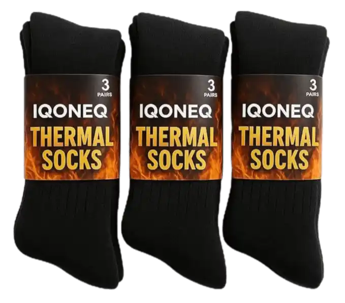 Thick Thermal Winter Socks 3 Pairs - Black