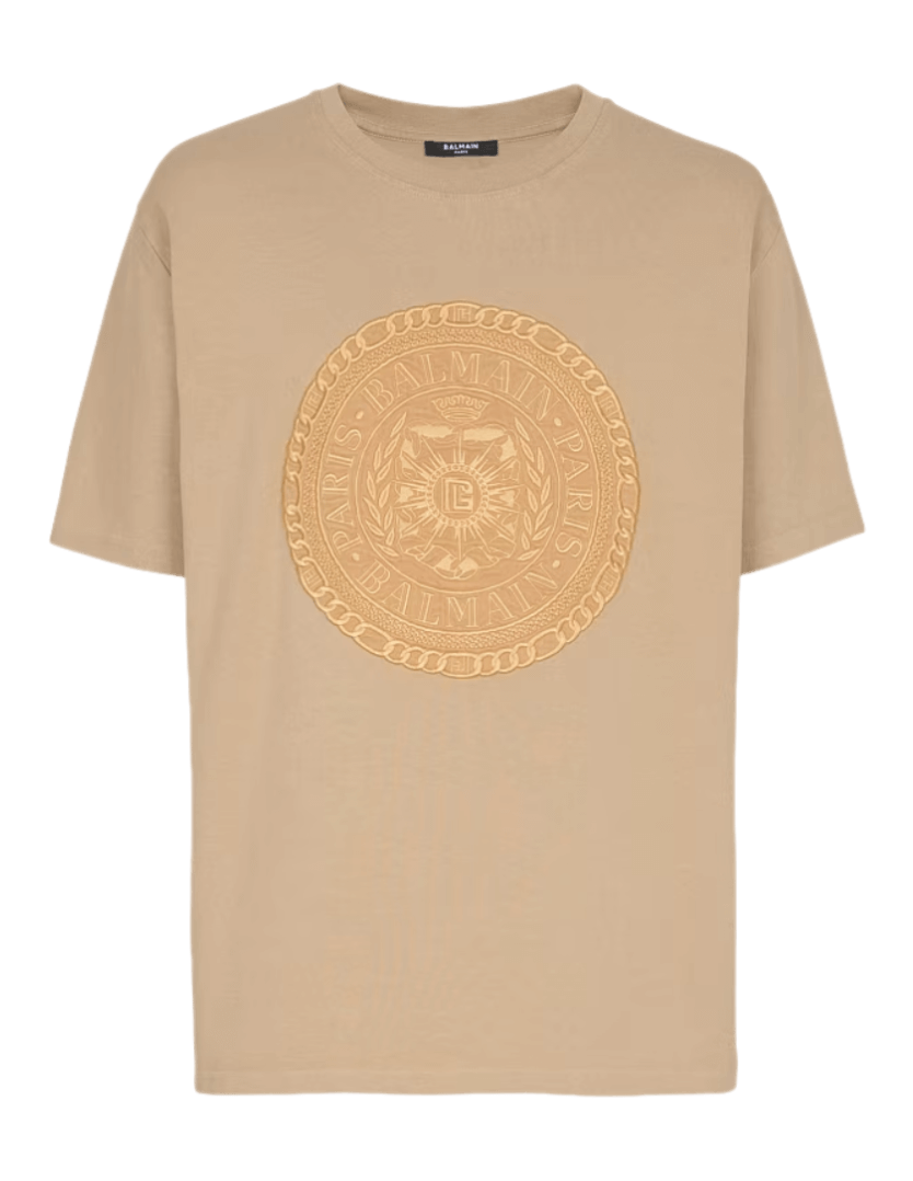 Balmain Embroidered Balmain Médaille T-shirt - Beige