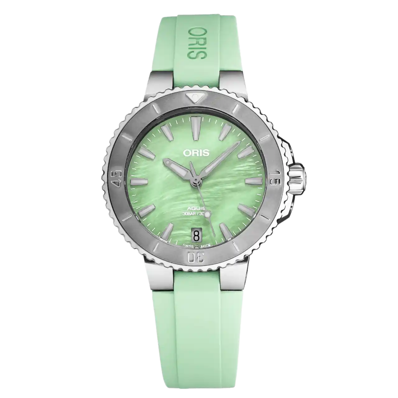 Oris Aquis Green Baton - 36mm, Steel (2024)