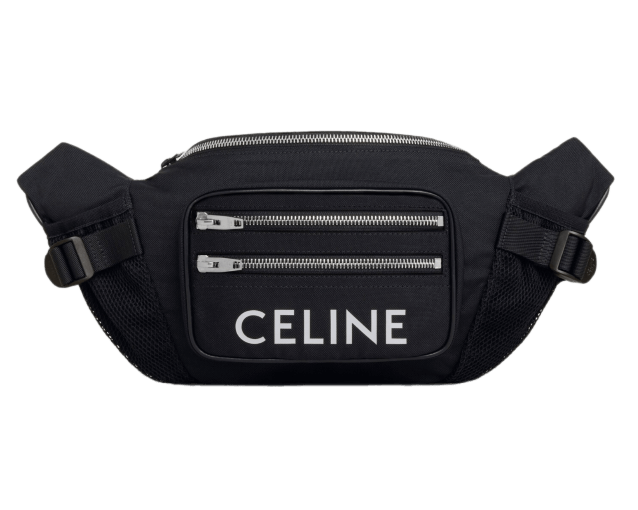 Celine Belt Bag Trekking In Nylon With Celine Print - Black