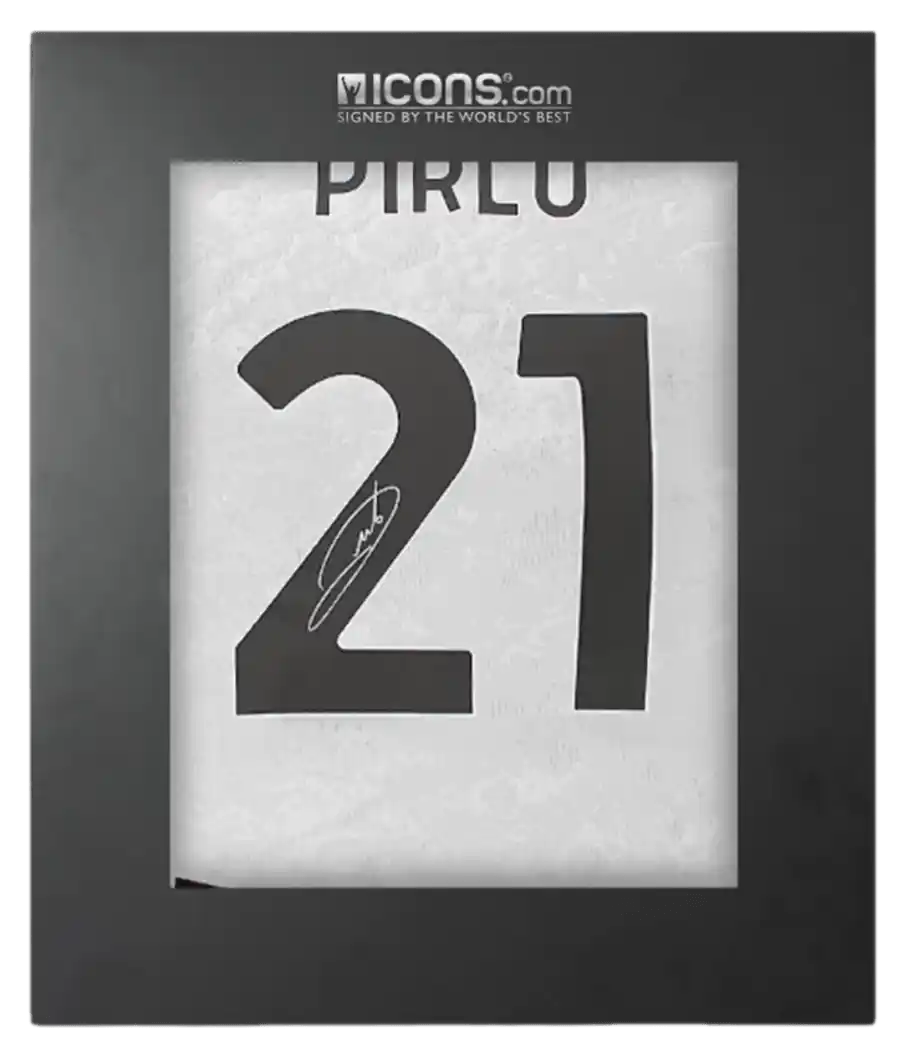 Andrea Pirlo Back Autographed Juventus 2024-25 Home Jersey With Fan Style Numbers In Deluxe Packaging