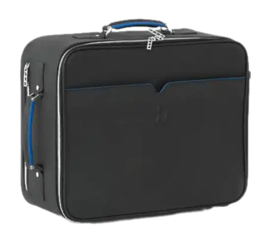 Granturismo Small Leather Trolley - Black/Blue
