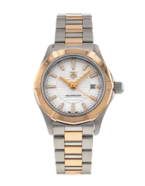 Tag Heuer Aquaracer White Dial - 27mm, Steel and Rose Gold