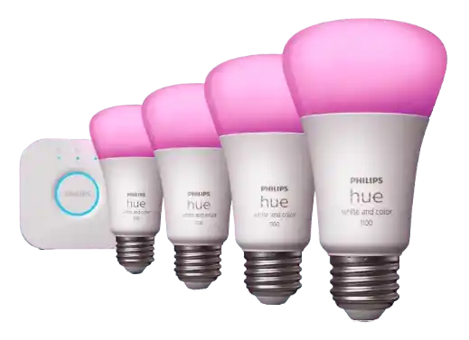 Philips Hue White and Color Ambiance A19 75W Smart LED Starter Kit