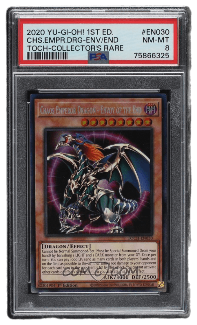 2020 Yu-Gi-Oh! - Toon Chaos - 1st Edition #TOCH-EN030 - Collector's Rare - Chaos Emperor Dragon - Envoy of the End PSA 8 NM-MT