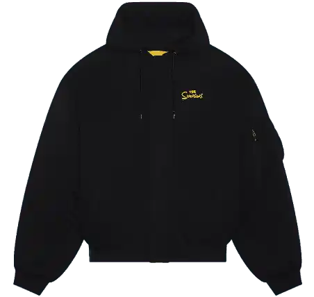 Balenciaga x The Simpsons Padded Bomber Hoodie - Black