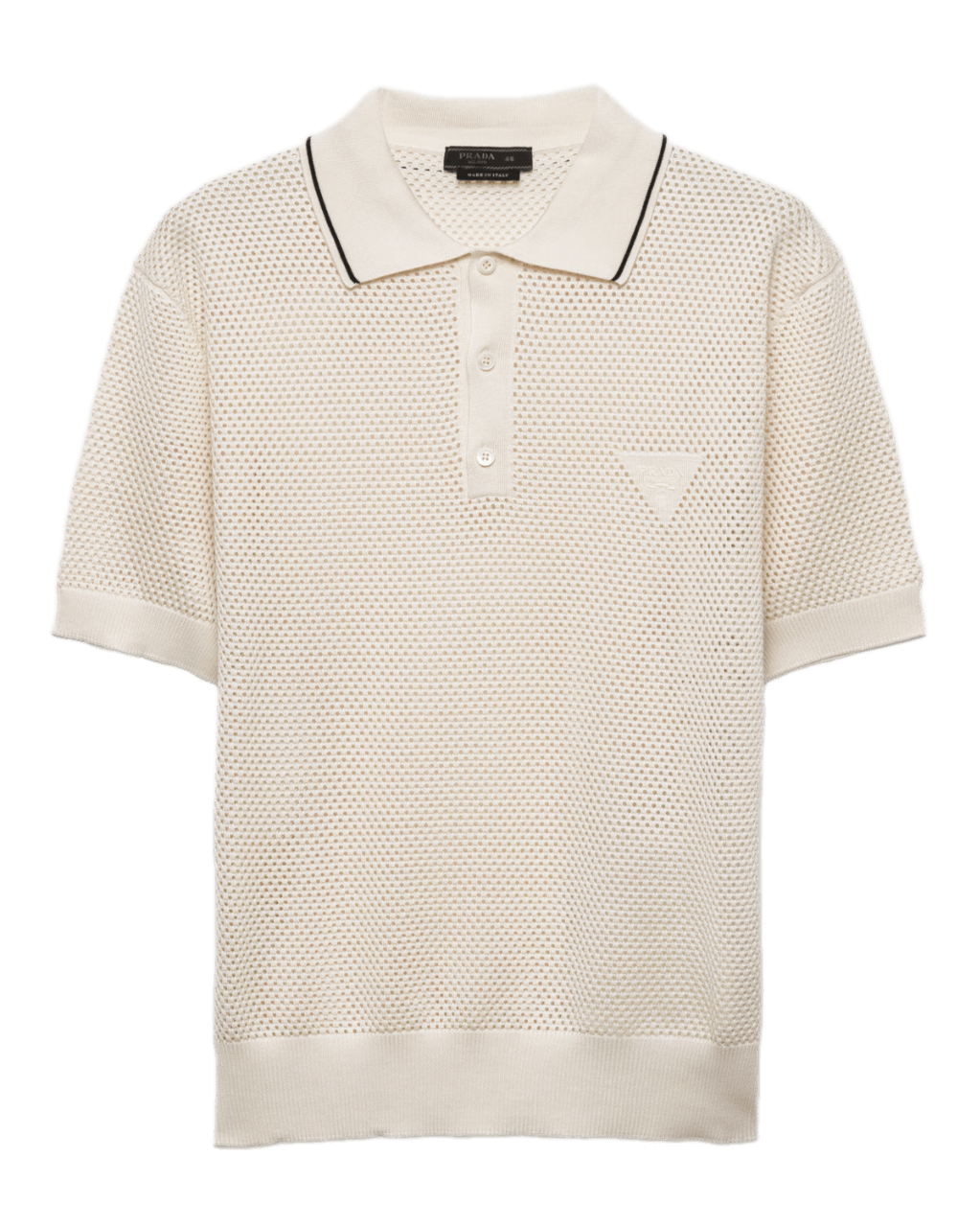 Prada Silk and Cotton Polo Shirt - Chalk White