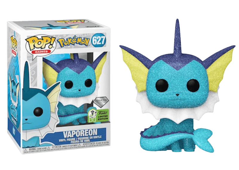 Funko Pop! Games Pokemon Vaporeon (Diamond Collection) 2021 Emerald City Comic Con Figure 627