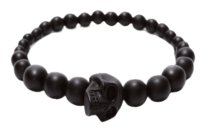 McQueen Skull Multi Beaded Bracelet - Black