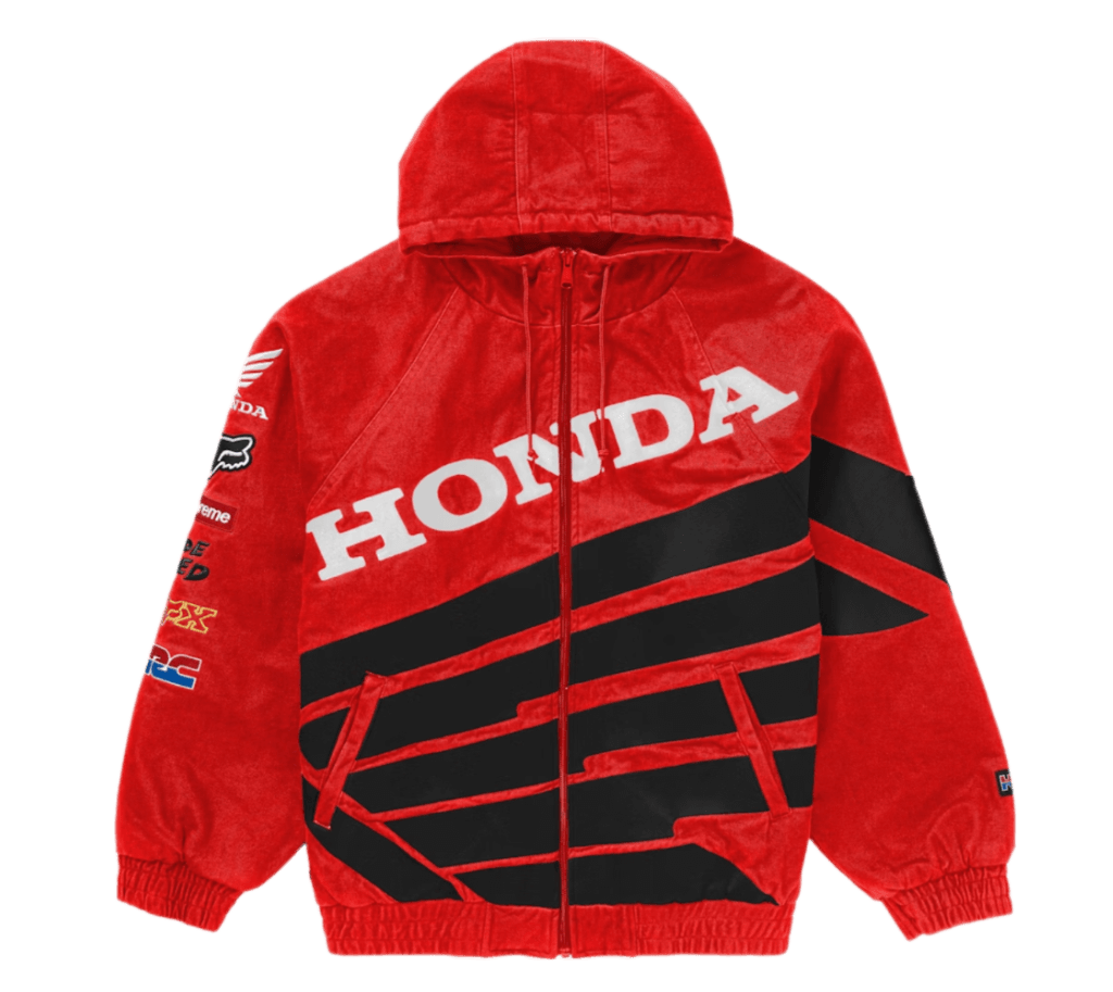 Supreme Honda Fox Racing Puffy Zip Up Jacket - Red